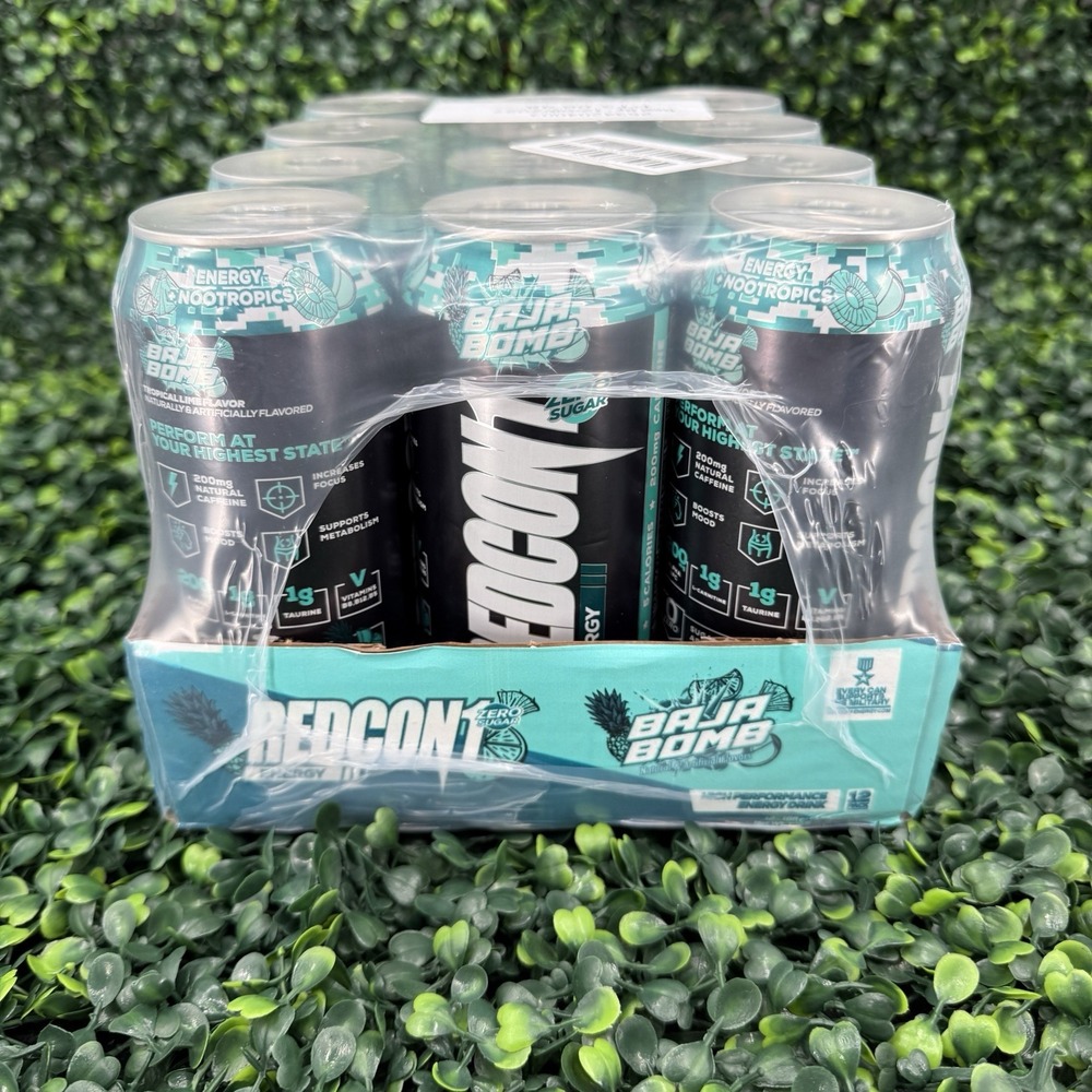REDCON1 Energy Drink BajaBomb 200mg‎ Caffeine Zero Surgar 16oz 12 Count